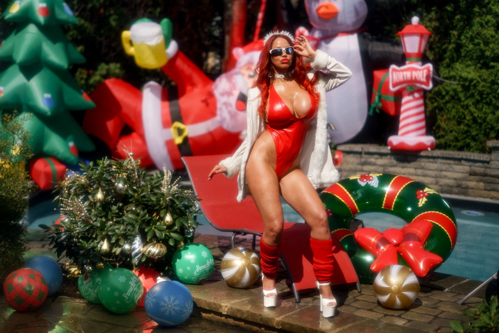 GLAM: Red Leotard (shoot Christmas 2025) - Image 3