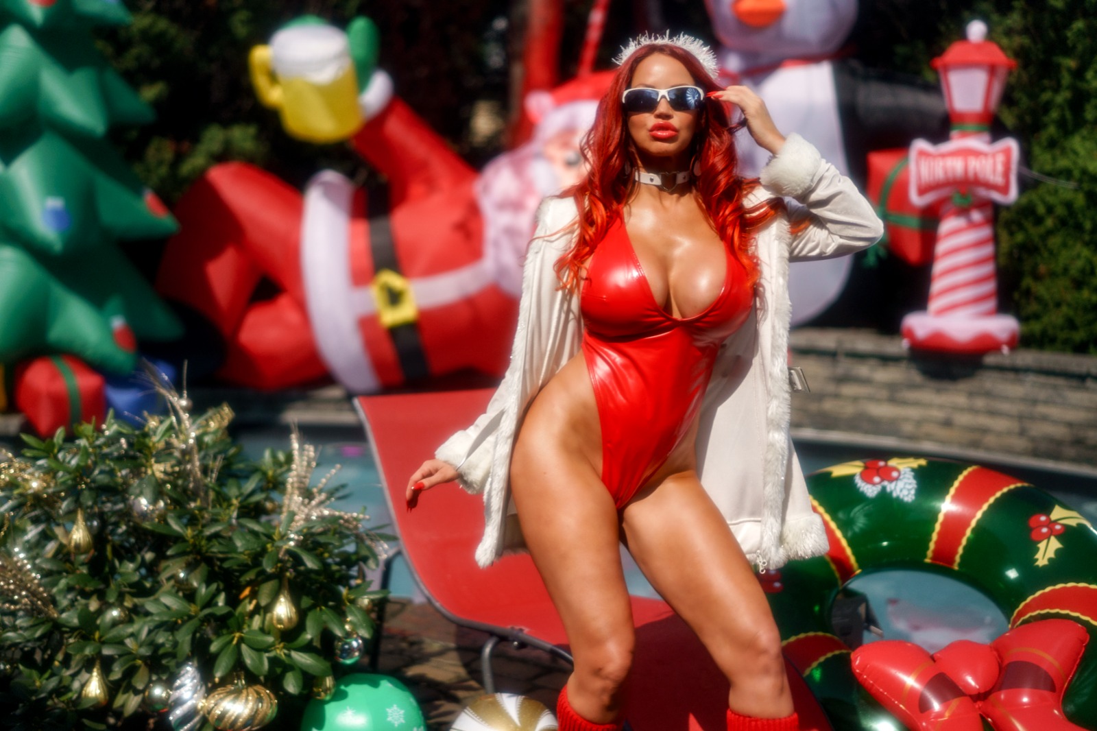 GLAM: Red Leotard (shoot Christmas 2025) - Image 2